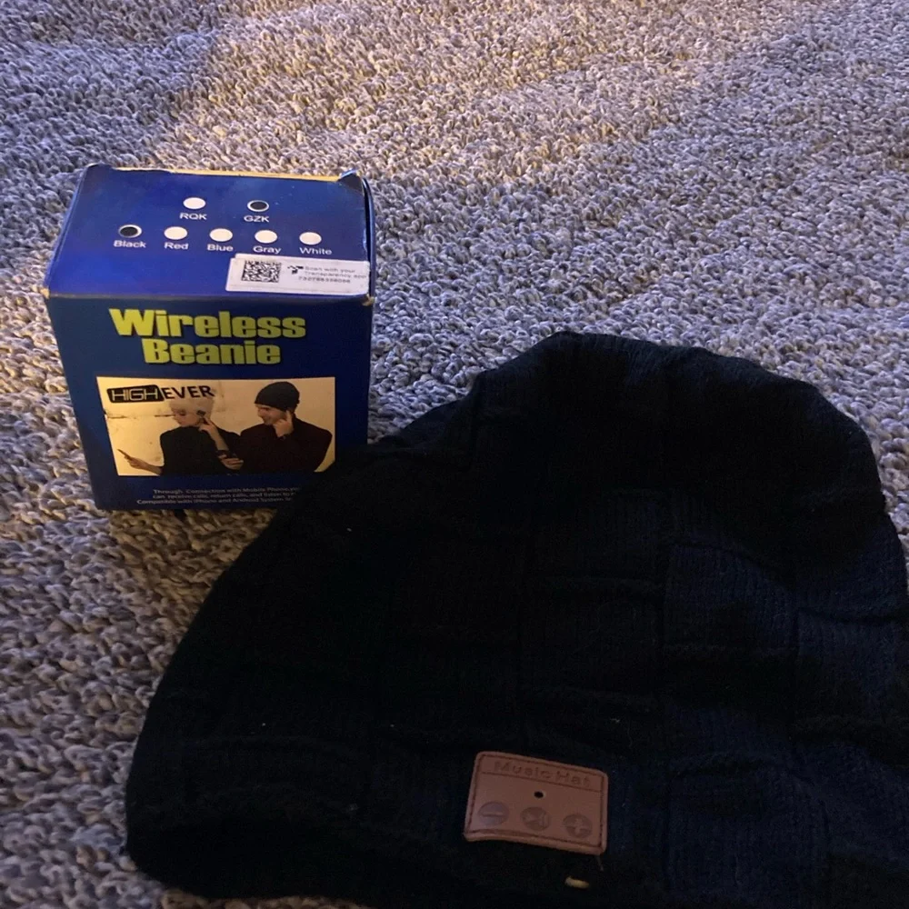 Black Knit Beanie Hat - Ribbed Winter Cap
